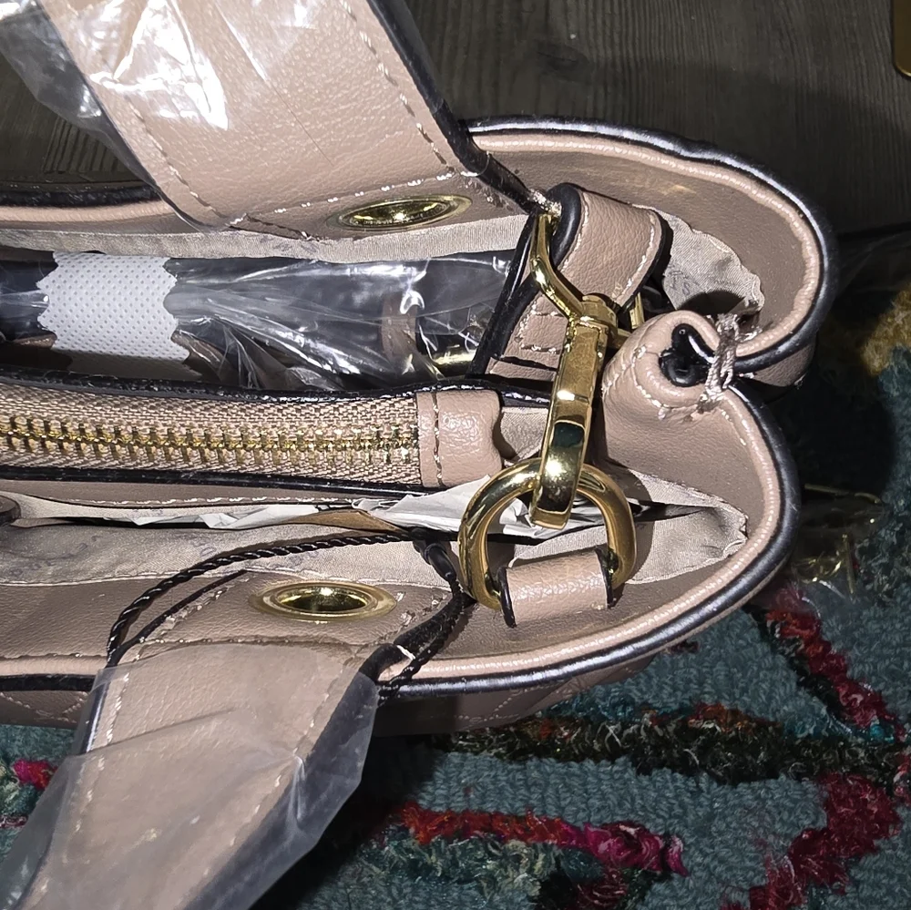 Steve Madden‎ Bliza Tan Quilted Women's Purse Multi Handles Strap Options
